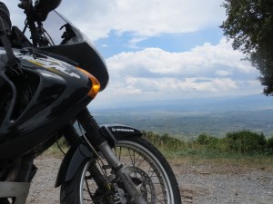 Early on in our travels, when the bike was still running perfectly...