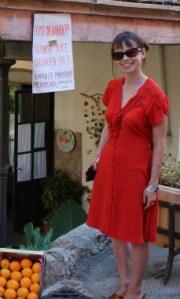 The clothes-swap challenge: me dressed in Emma Claire's dress